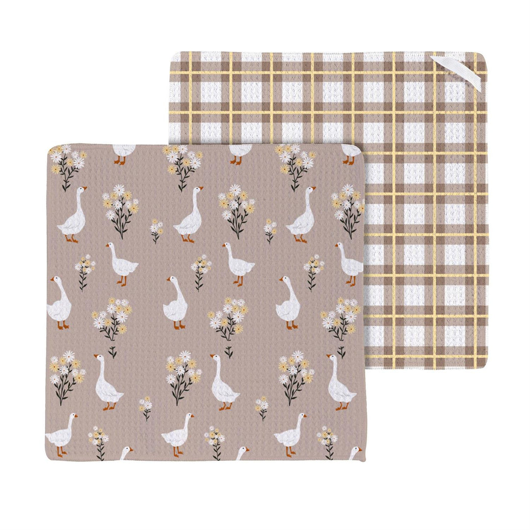 Hillside Pasture Goose Quick-Dry Dish Cloths - set of 3
