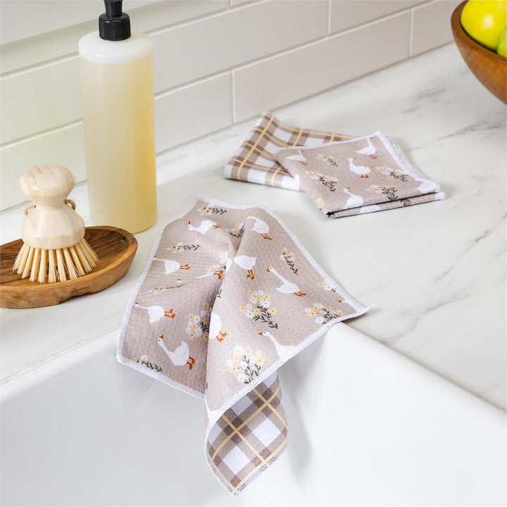 Hillside Pasture Goose Quick-Dry Dish Cloths - set of 3