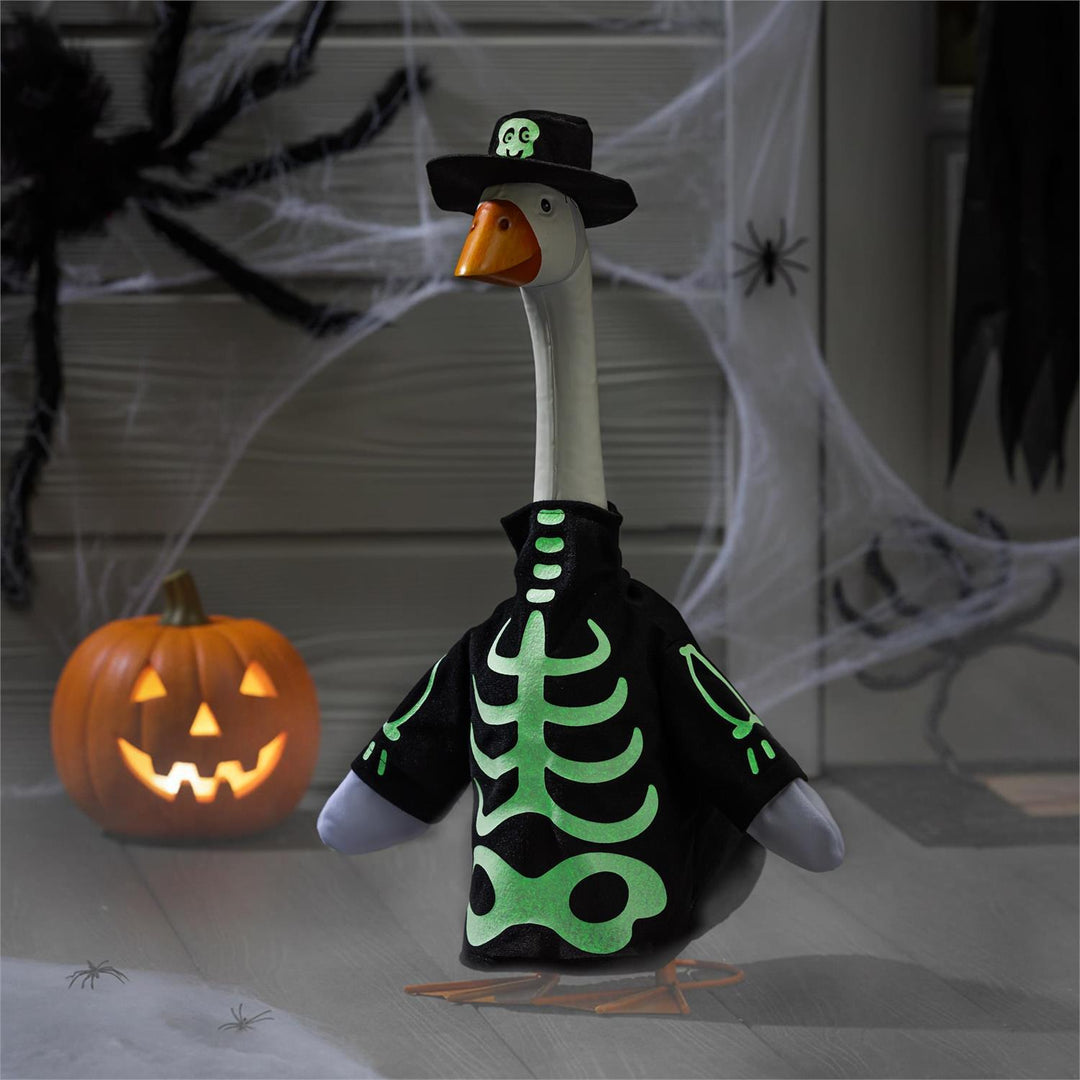 Giddy Skeleton Glow-in-the-Dark Goose Outfit - Halloween Porch Goose Costume