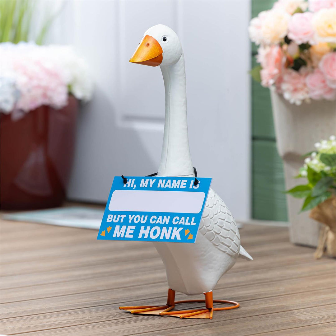 Giddy “Call Me Honk” Personalized Goose Sign – Funny Hanging Porch Goose Name Tag