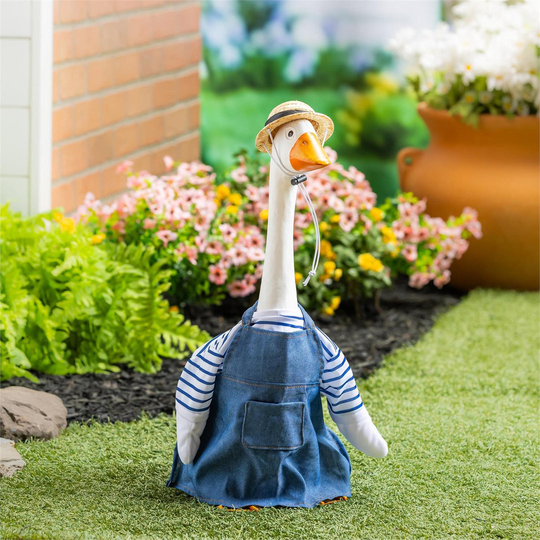 Giddy Gardener Outfit – Garden Goose Costume with Overalls &amp; Straw Hat