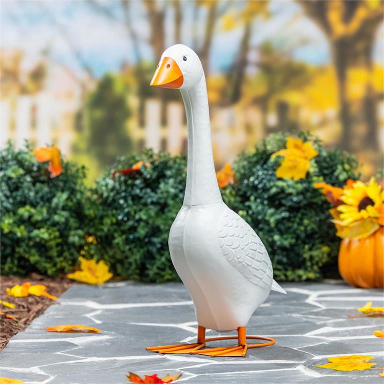 Giddy the Porch Goose - Metal Outdoor Goose Decor