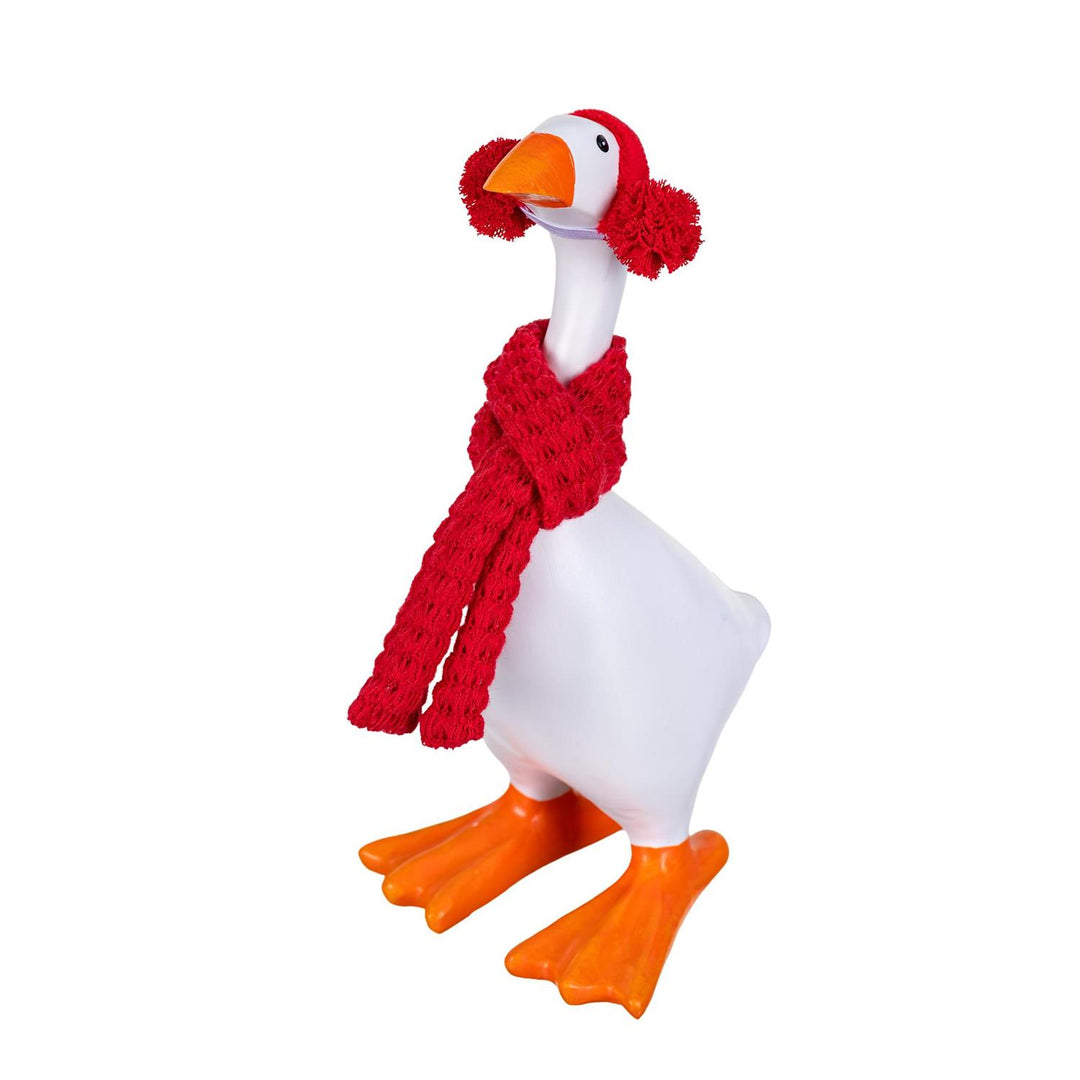 Hillside Pasture Table Decor Fabric Gordy Goose Accessory Set – Red Scarf &amp; Earmuffs
