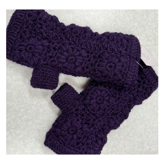 Handwarmer Crochet Purple