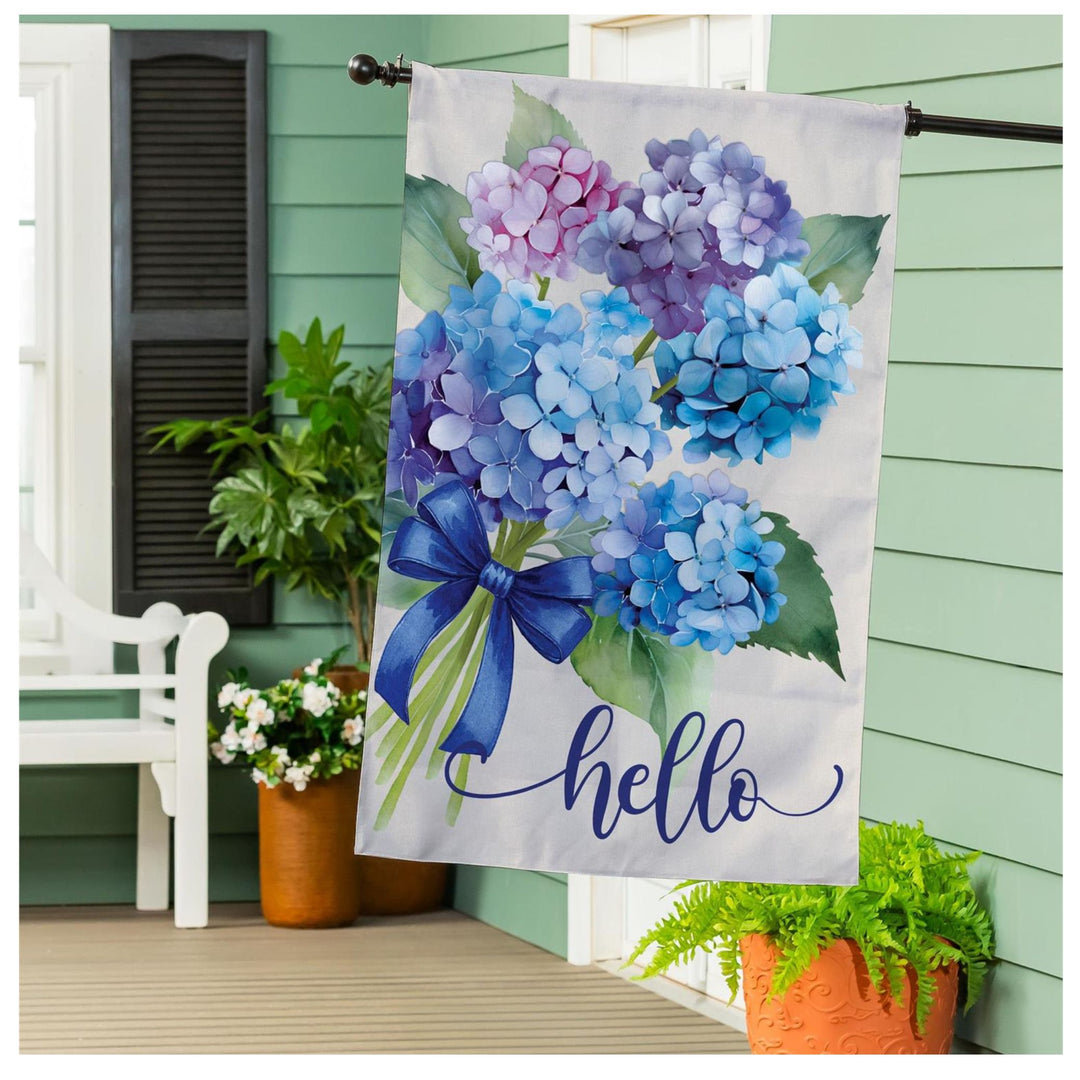 Hello Hydrangea Bouquet House Flag