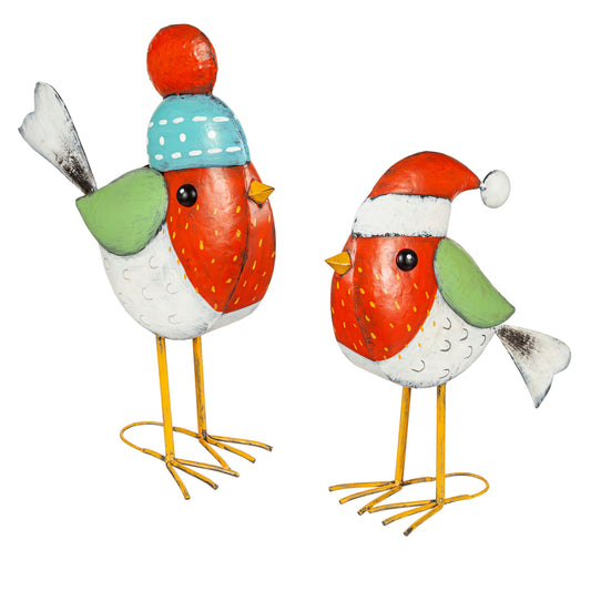 Decor 16.5" H  Holiday Birds Set of Two