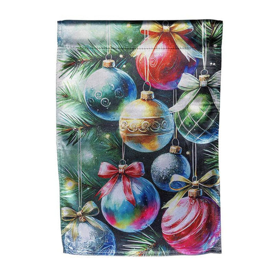 Holiday Ornamnts Lustre Garden Flag