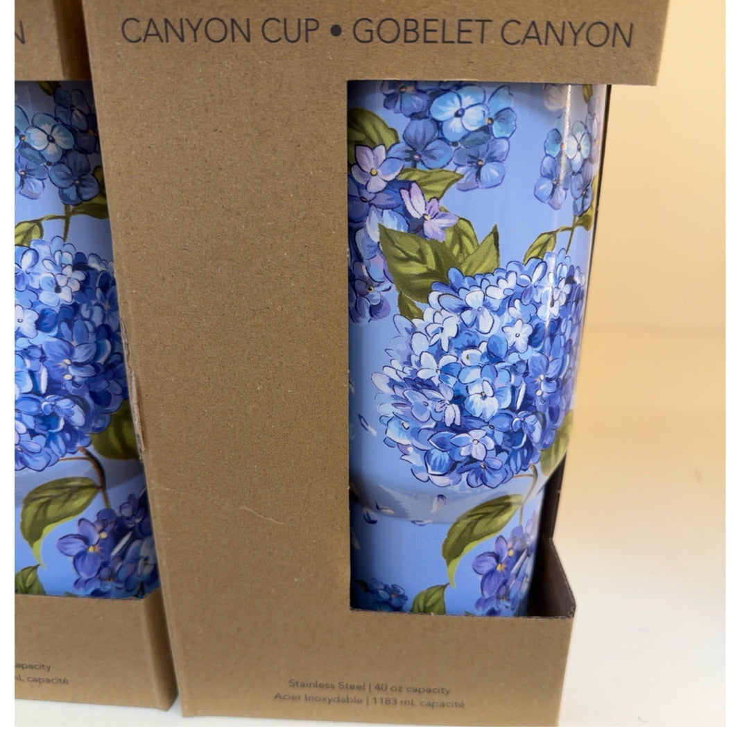 Hydrangea Haven 40 oz Stainless Steel Tumbler with Handle