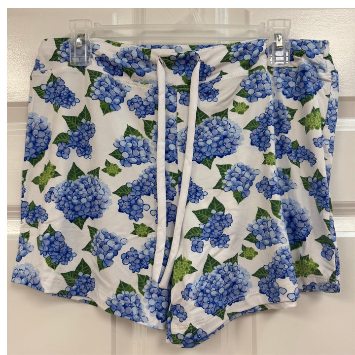 Hydrangea Lounge Shorts with Drawstring Waist