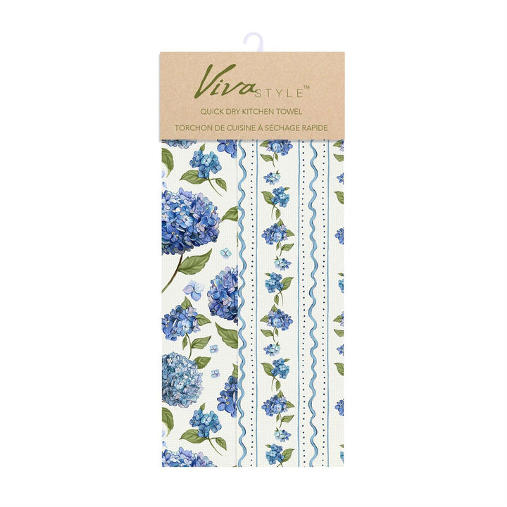Blue Hydrangea Quick-Dry Double-Sided Kitchen Towel