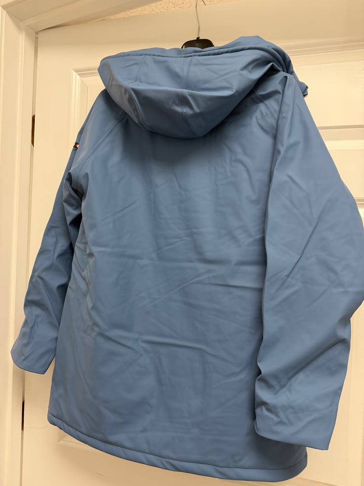 Batela Waterproof Padded Raincoat with Hood - Blue