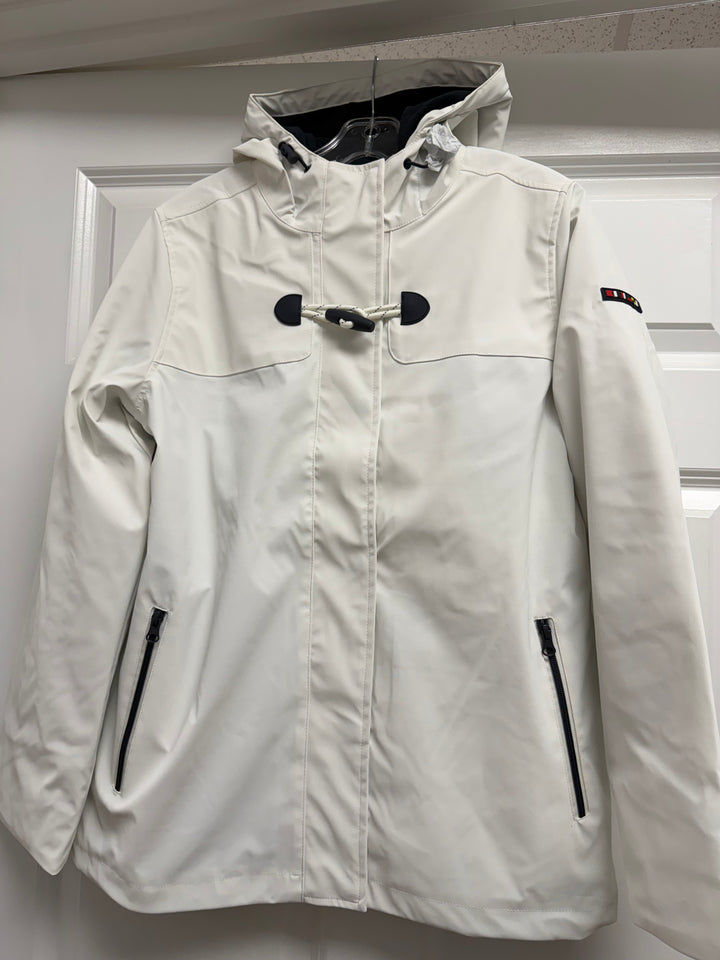 Batela Fleece-Lined Nautical Raincoat - White or Mauve