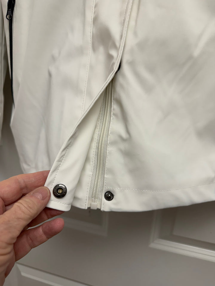 Batela Fleece-Lined Nautical Raincoat - White or Mauve