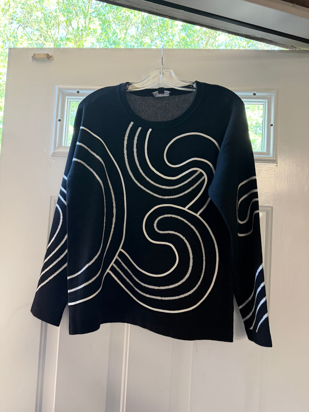 Picadilly Abstract Swirl Sweater - Black or Blue