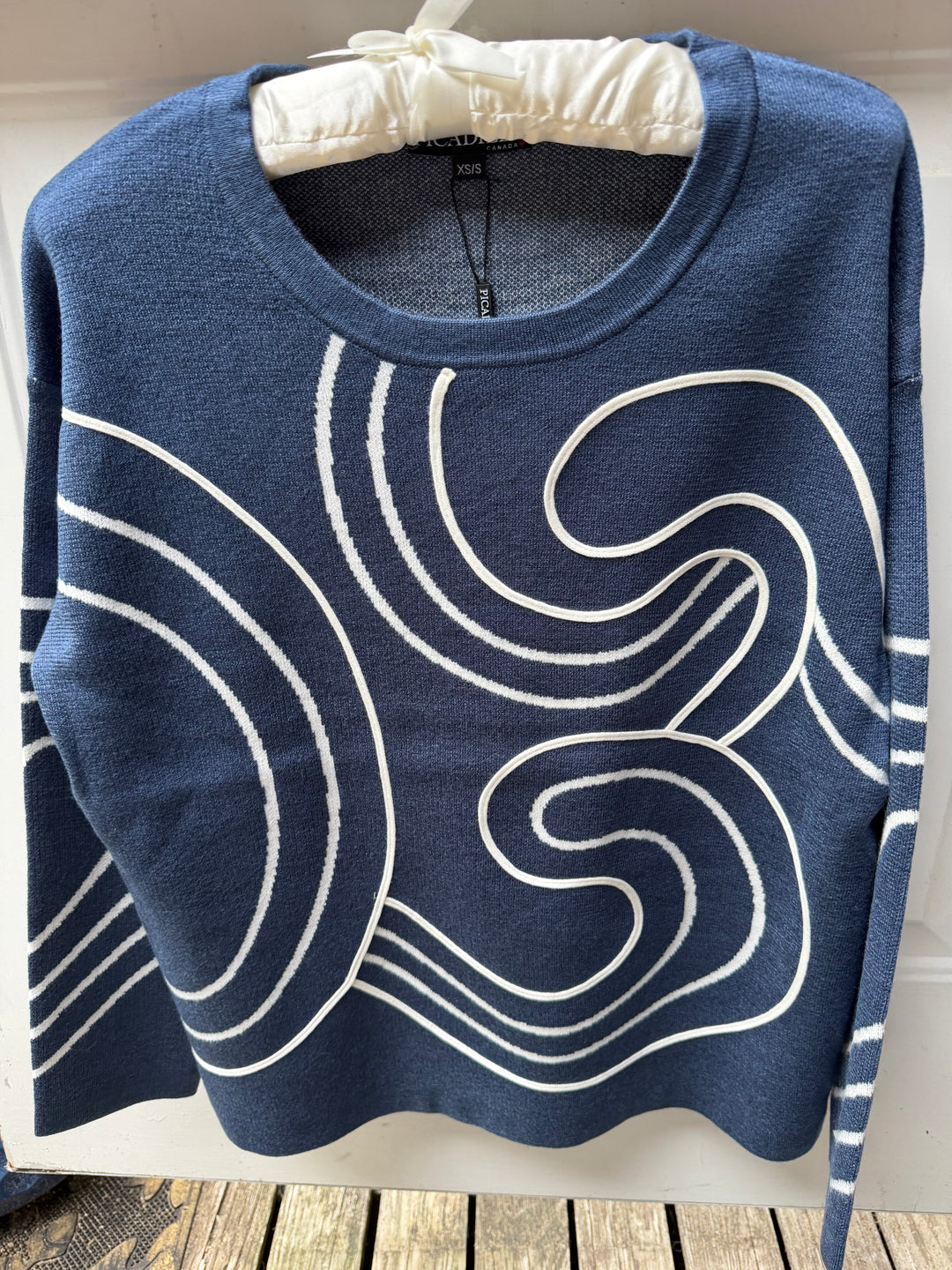 Picadilly Abstract Swirl Sweater - Black or Blue