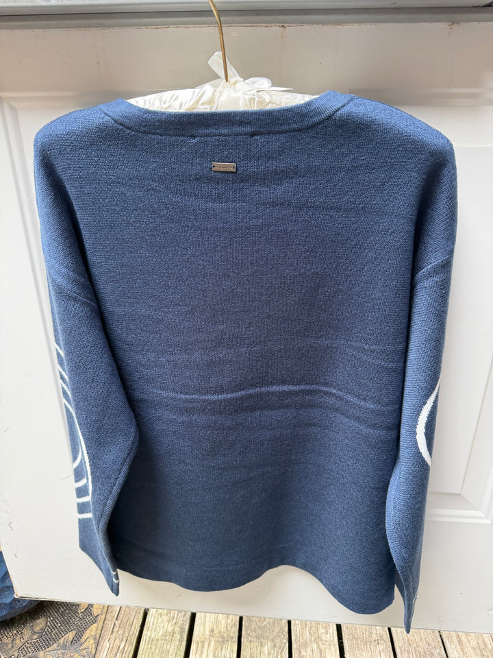 Picadilly Abstract Swirl Sweater - Black or Blue