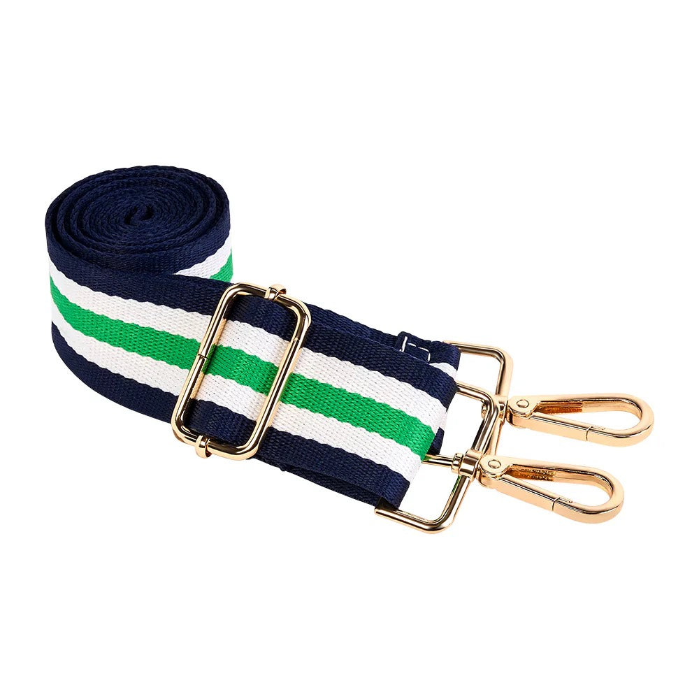 Navy "MAHJ" Quilted Crossbody Water Bottle Bag