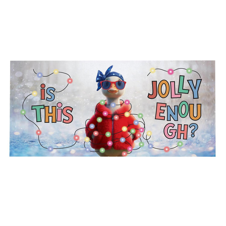 "Is This Jolly Enough?" Christmas Goose Sassafrasf Mat Insert