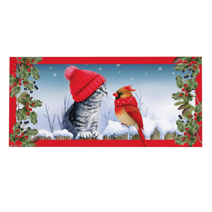 Winter Cat &amp; Cardinal Sassafras Switch Mat Insert