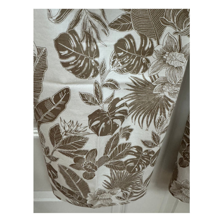 Lisette Palmetto 28" Wide Ankle Pant in Natural &amp; White Print