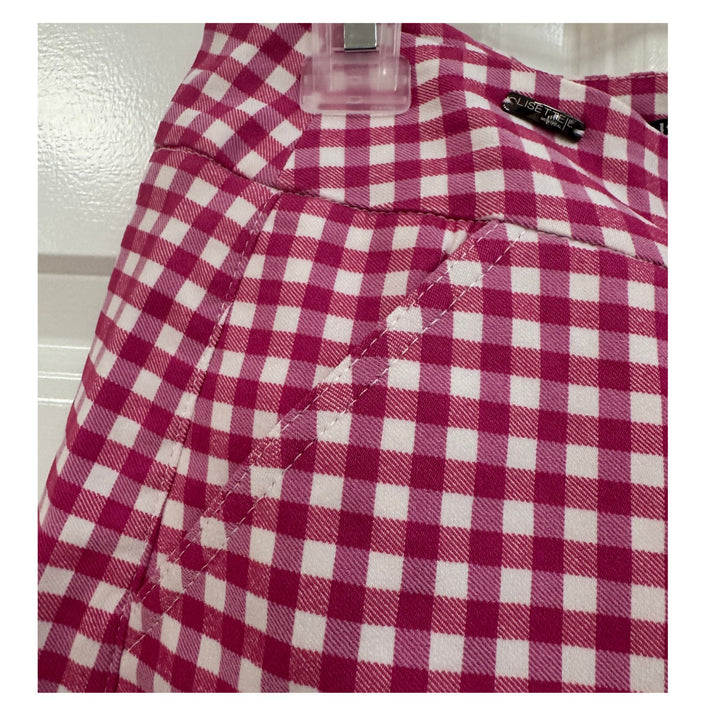 Pink &amp; White Check Pull-On Skort with Pockets