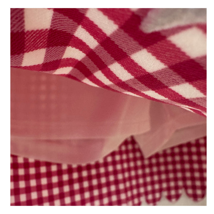 Pink &amp; White Check Pull-On Skort with Pockets