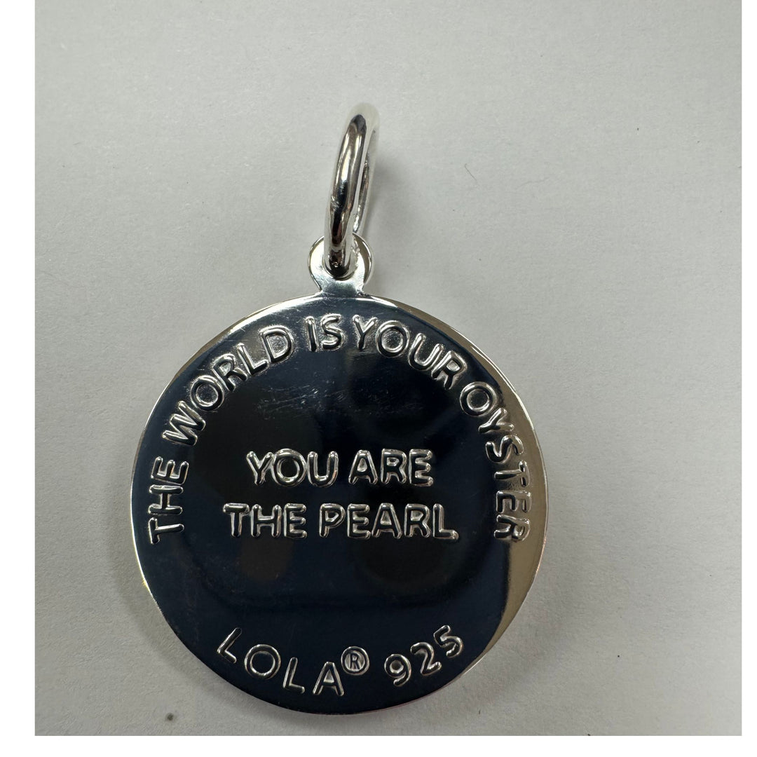 LOLA Medium Oyster Pendant in Alpine White with Silver &amp; Gold