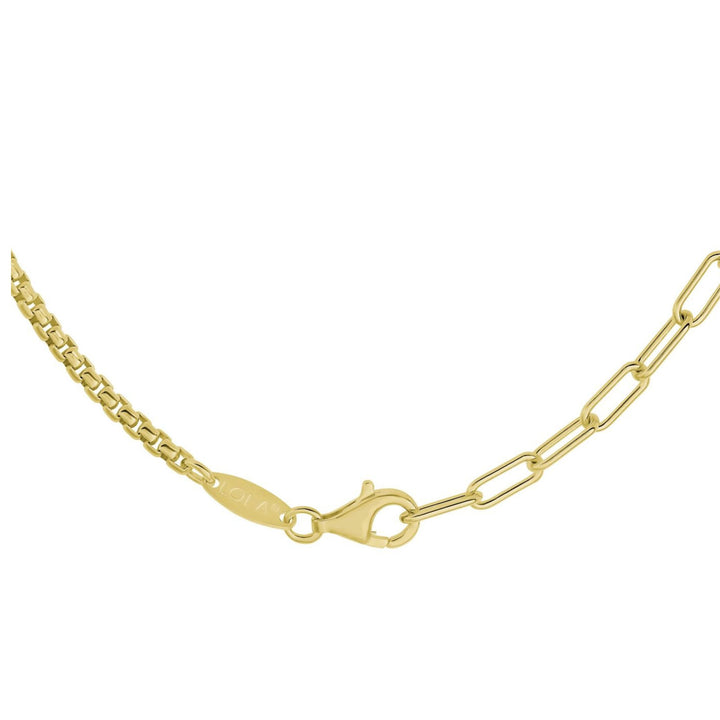 Lola Gold Split Chain Necklace - 18" Oval Link &amp; Rounded Box Chain / 3.5mm
