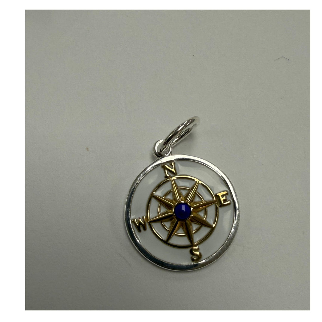 Lola Small True North Compass Pendant - Mixed Metal