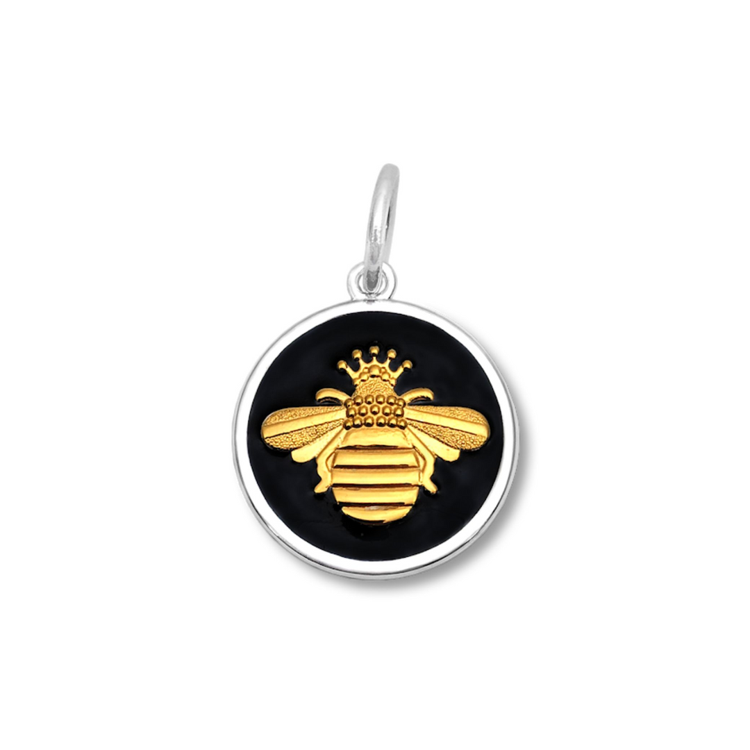 LOLA Small Gold Bee Pendant with "Anything Is Possible" Message