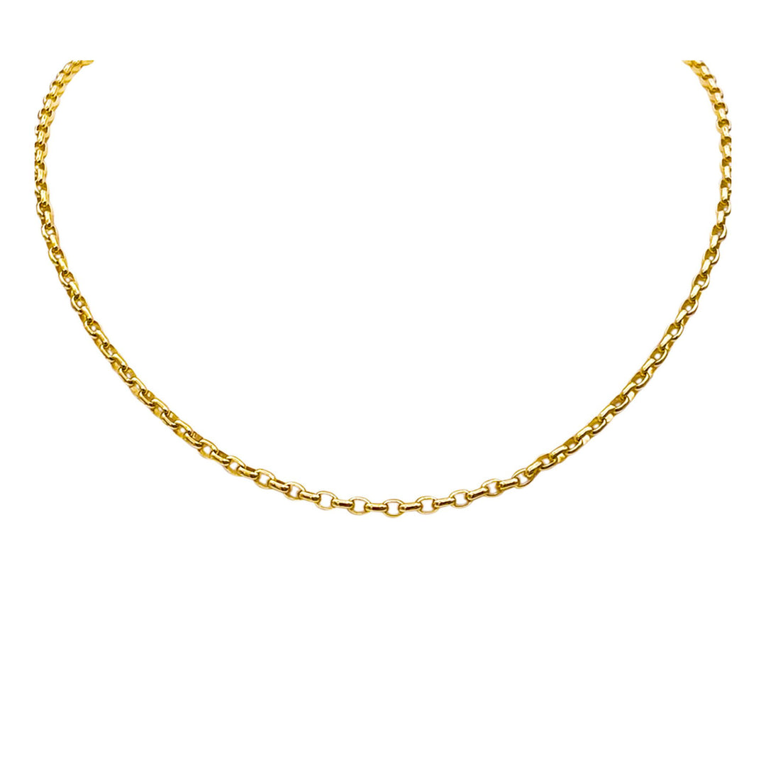Lola Signature Gold Rolo Chain Necklace --3mm/Available in 18" or 20" Lengths