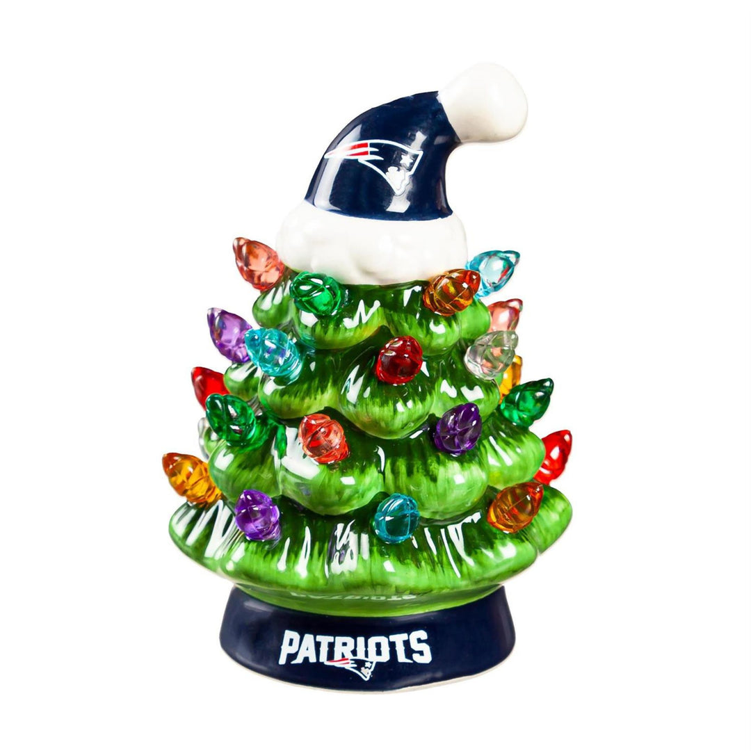 New England Patriots Lighted Ceramic Christmas Tree Ornament