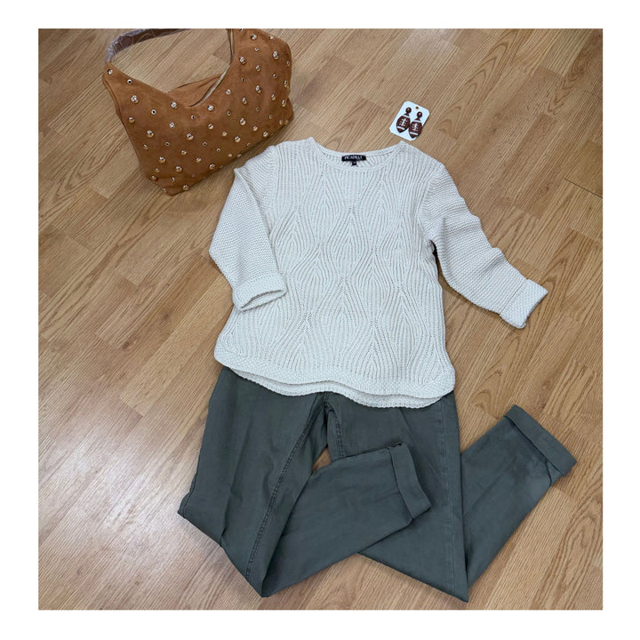 Picadilly Sandstone Textured Knit Sweater