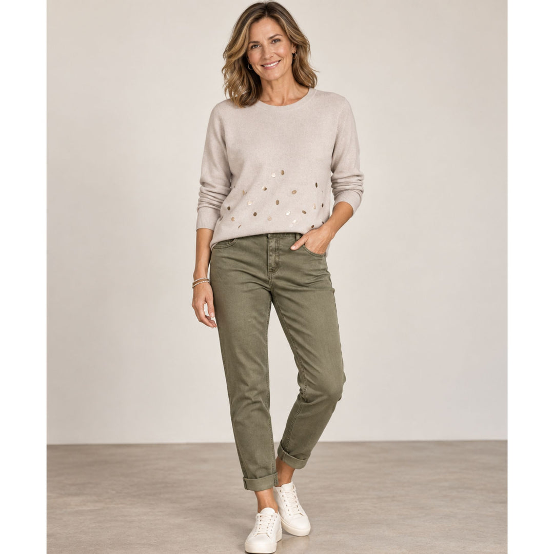 Picadilly Five-Pocket Cuiffed Jeans - Dark Olive