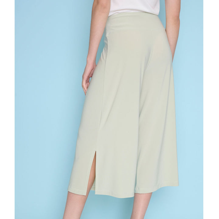 Picadilly Celery Wide-Leg Capri Pants--Easy Pull-on Travel Style