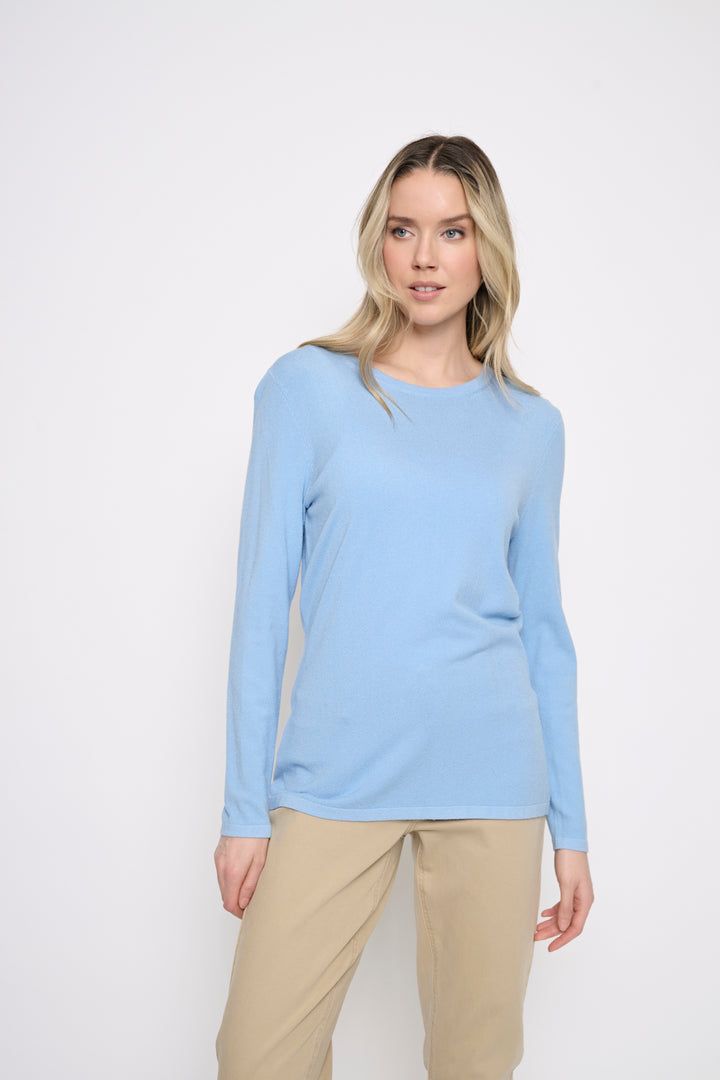 Picadilly Lightweight Crew Neck Sweater Knit Top-3 Color Choices