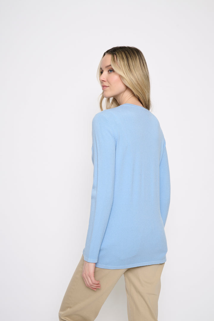Picadilly Lightweight Crew Neck Sweater Knit Top-3 Color Choices