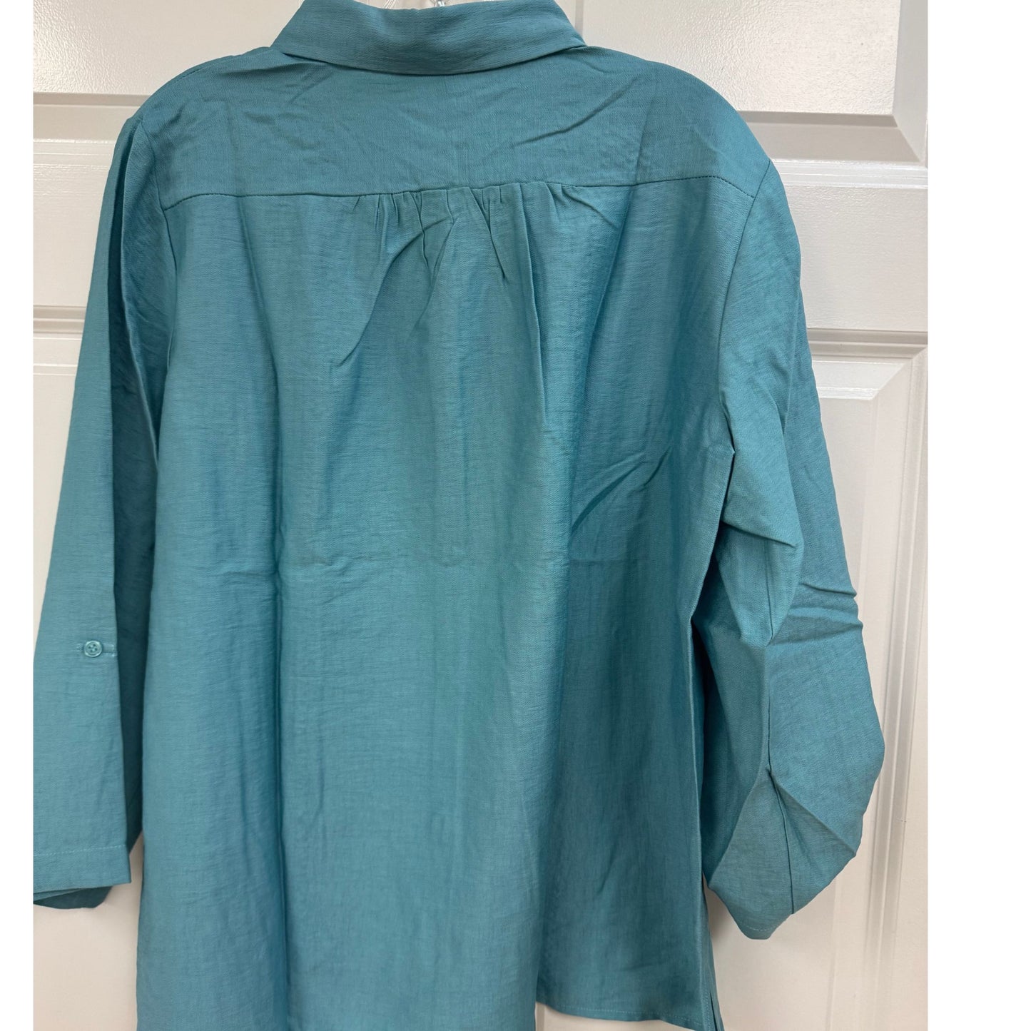 Aria Lattice Trim Button Down Blouse and Shirt Jacket