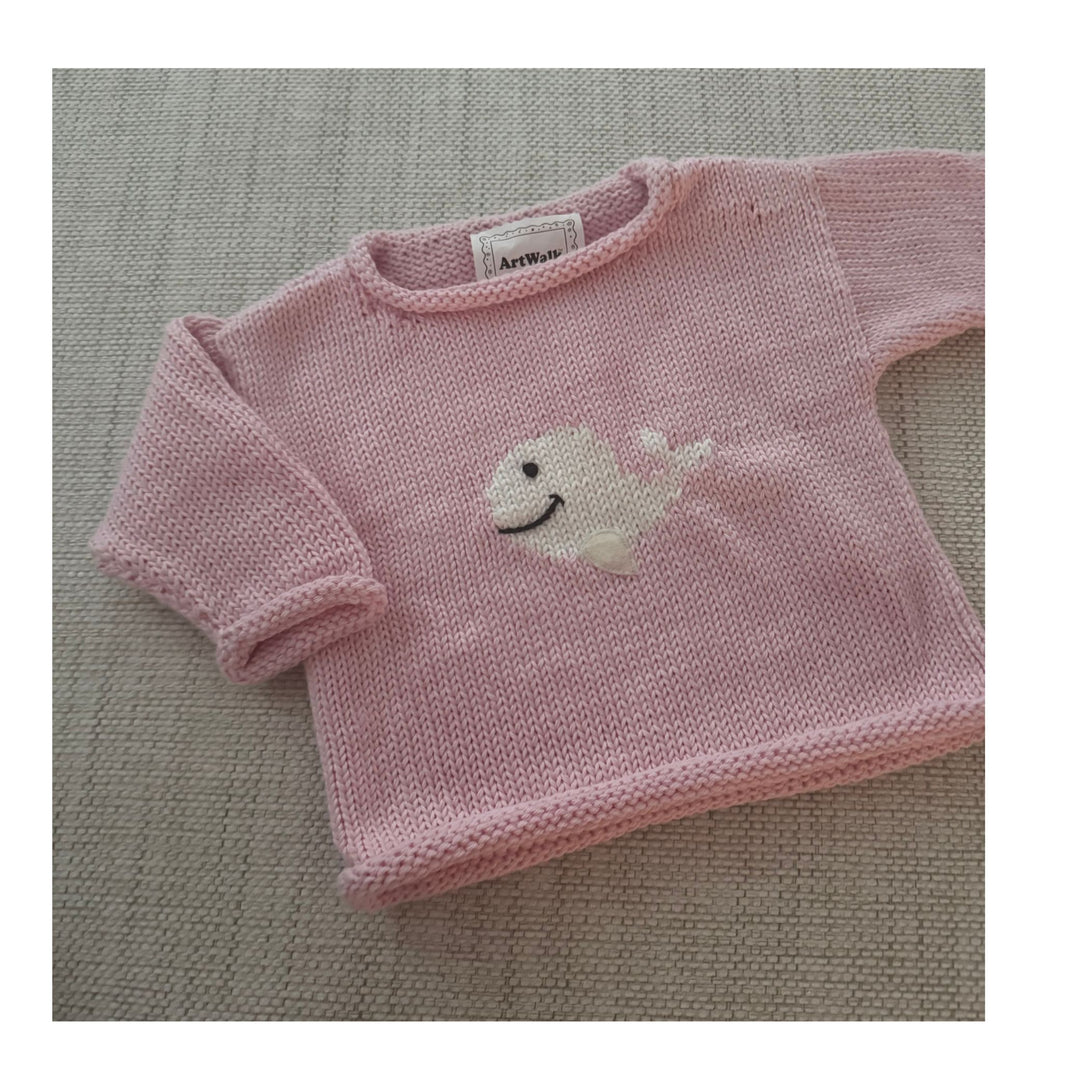 Art Walk Baby Whale Sweater - 100% Cotton Knit (6M-18M)