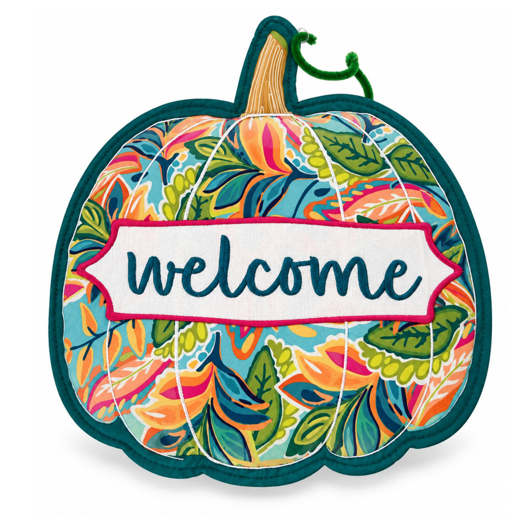 Floral Pumpkin Welcome Door Decor