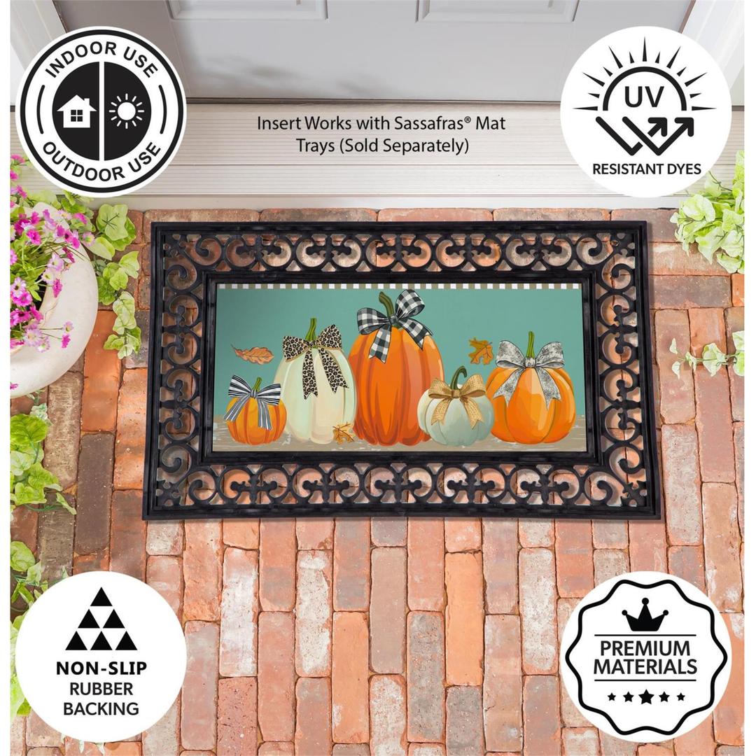 Pumpkin Bow Sassafras Switch Mat / 22" x 10"