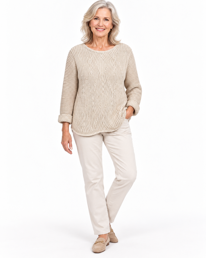 Picadilly Sandstone Textured Knit Sweater