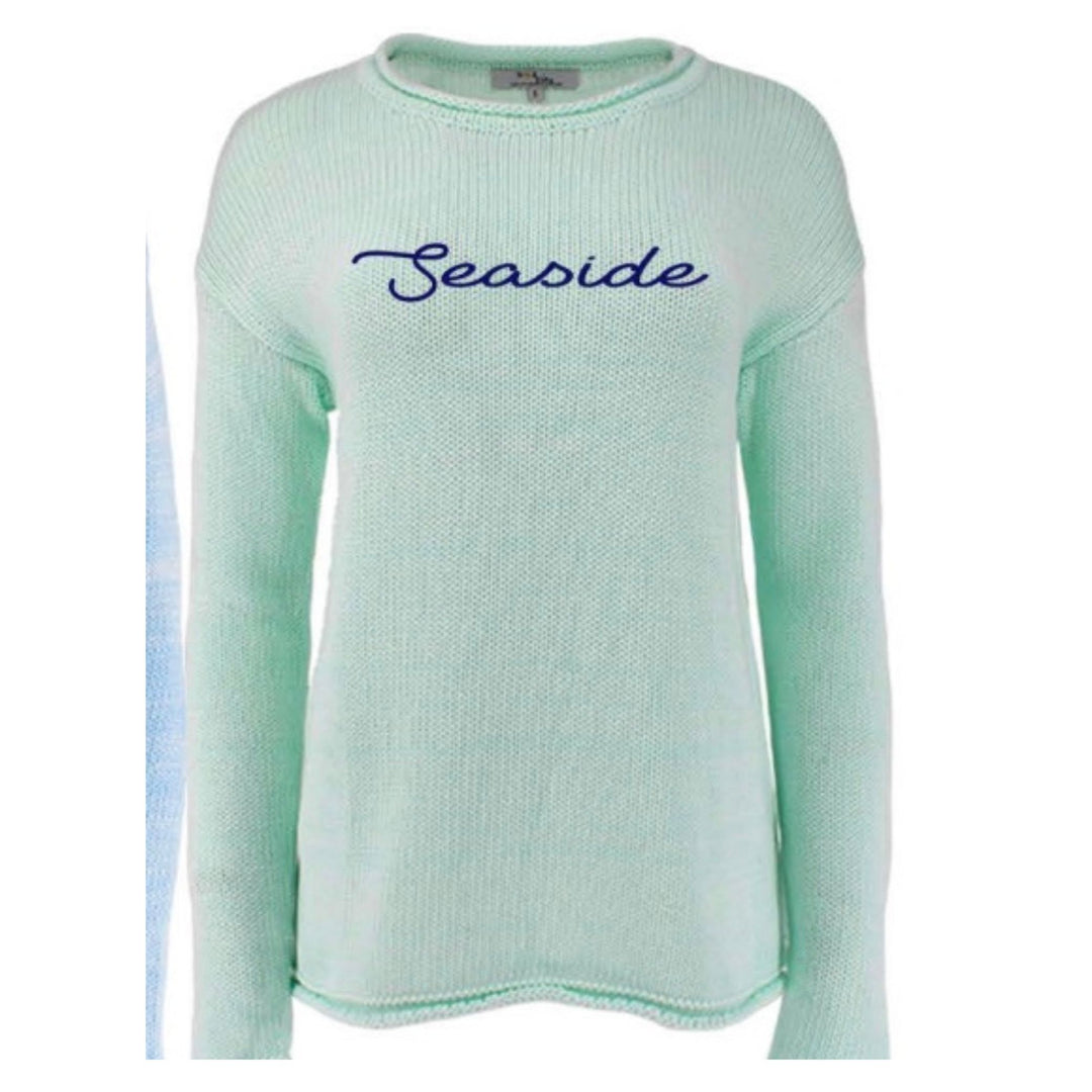 Seaside Script Sweater / Coastal Lightweight Knit Sweater
