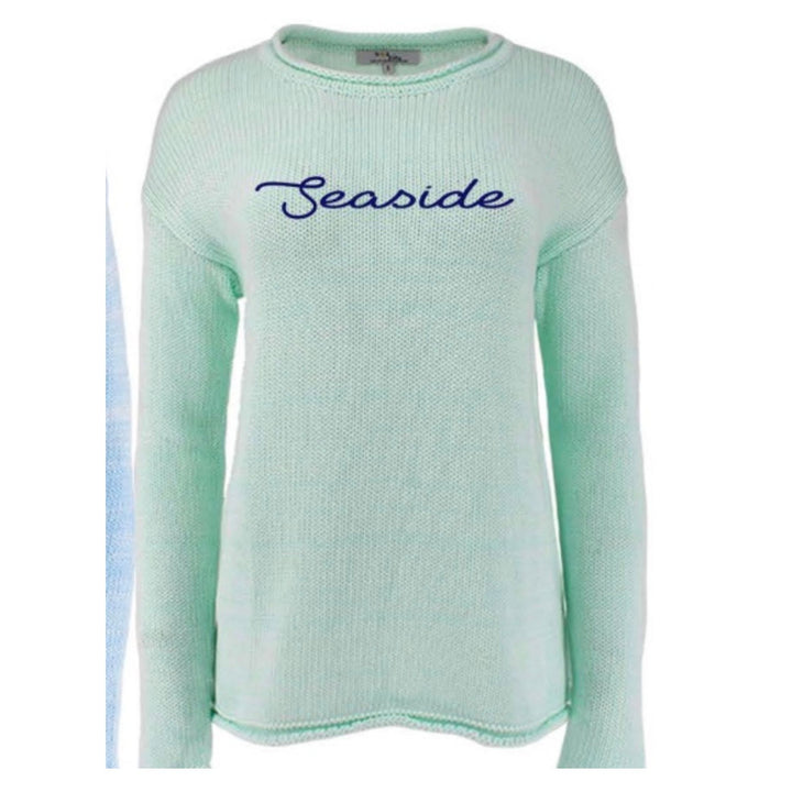 Seaside Script Sweater / Coastal Lightweight Knit Sweater