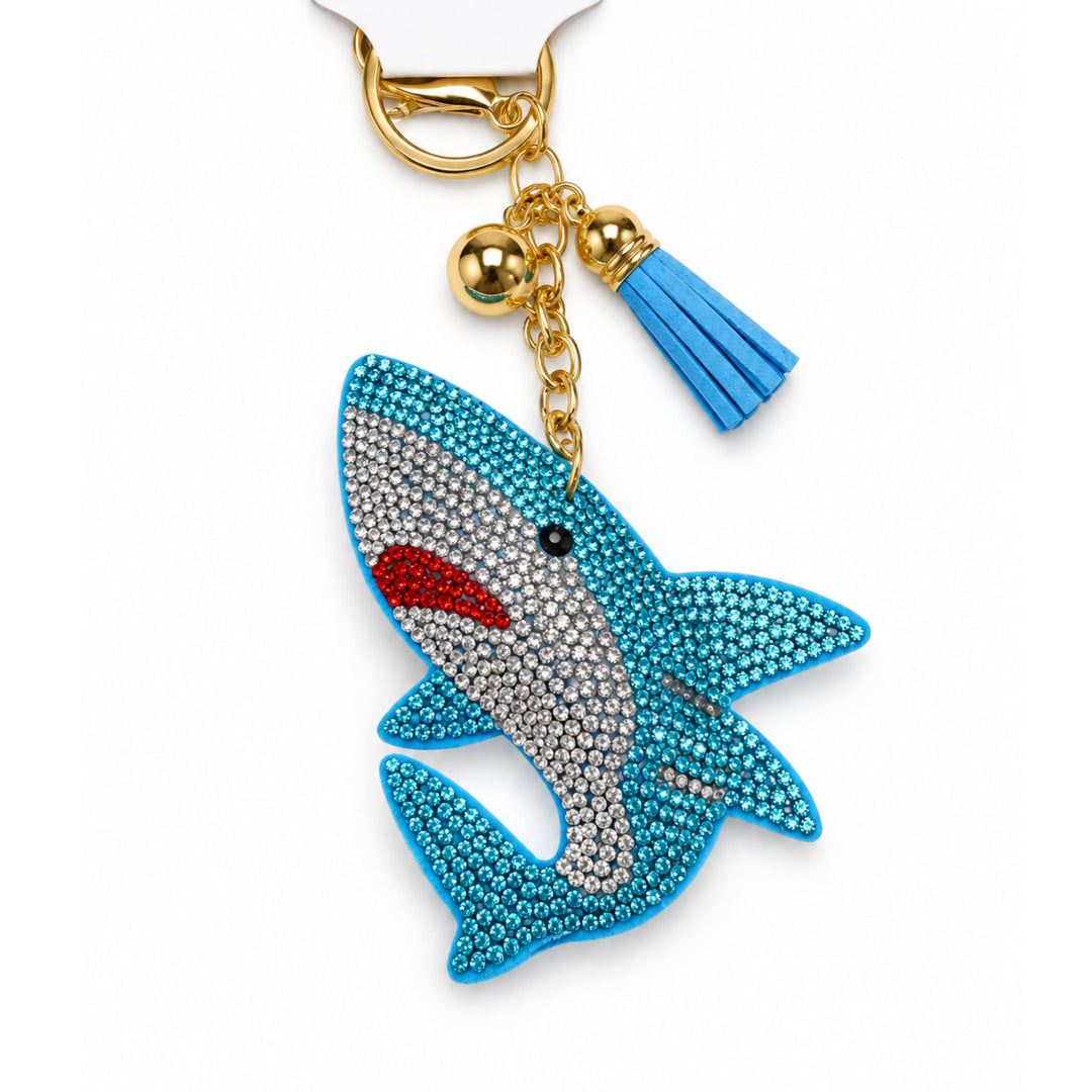 Rhinestone Shark Keychain &amp; Bag Charm
