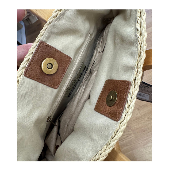 Natural Straw Handbag with Shell Accents &amp; Wood Handles/Coastal Statement Tote