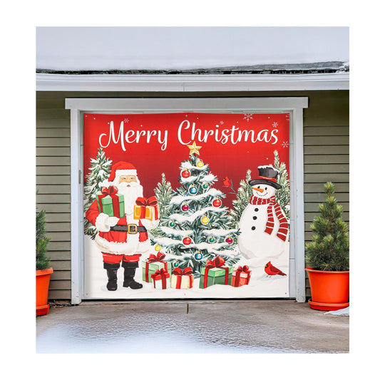 Merry Christmas Single Garage Door Cover