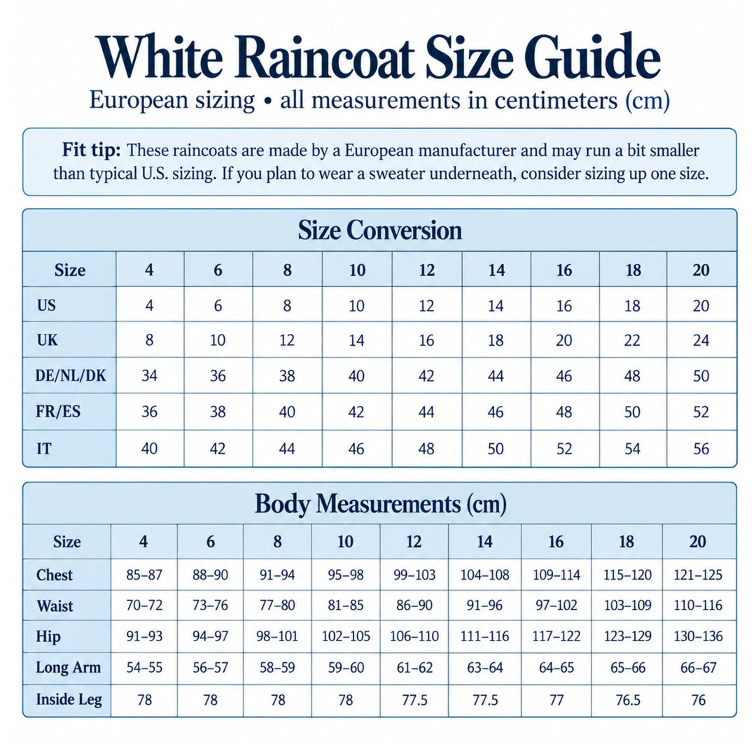 Batela Fleece-Lined Nautical Raincoat - White or Mauve
