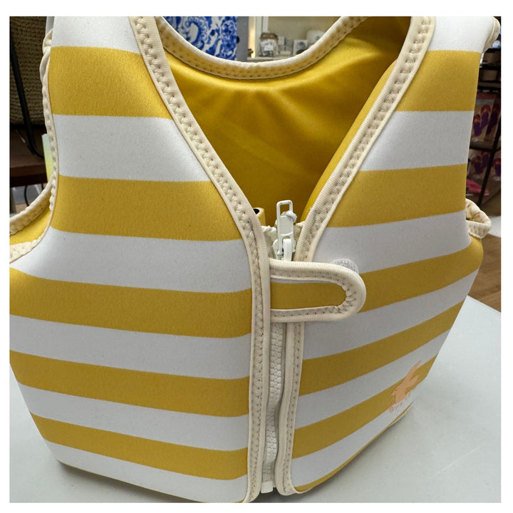 Sunnylife Sid the Seagull Kids Swim Vest/Mustard Stripe/Ages 2-3 &amp; 3-6 Years