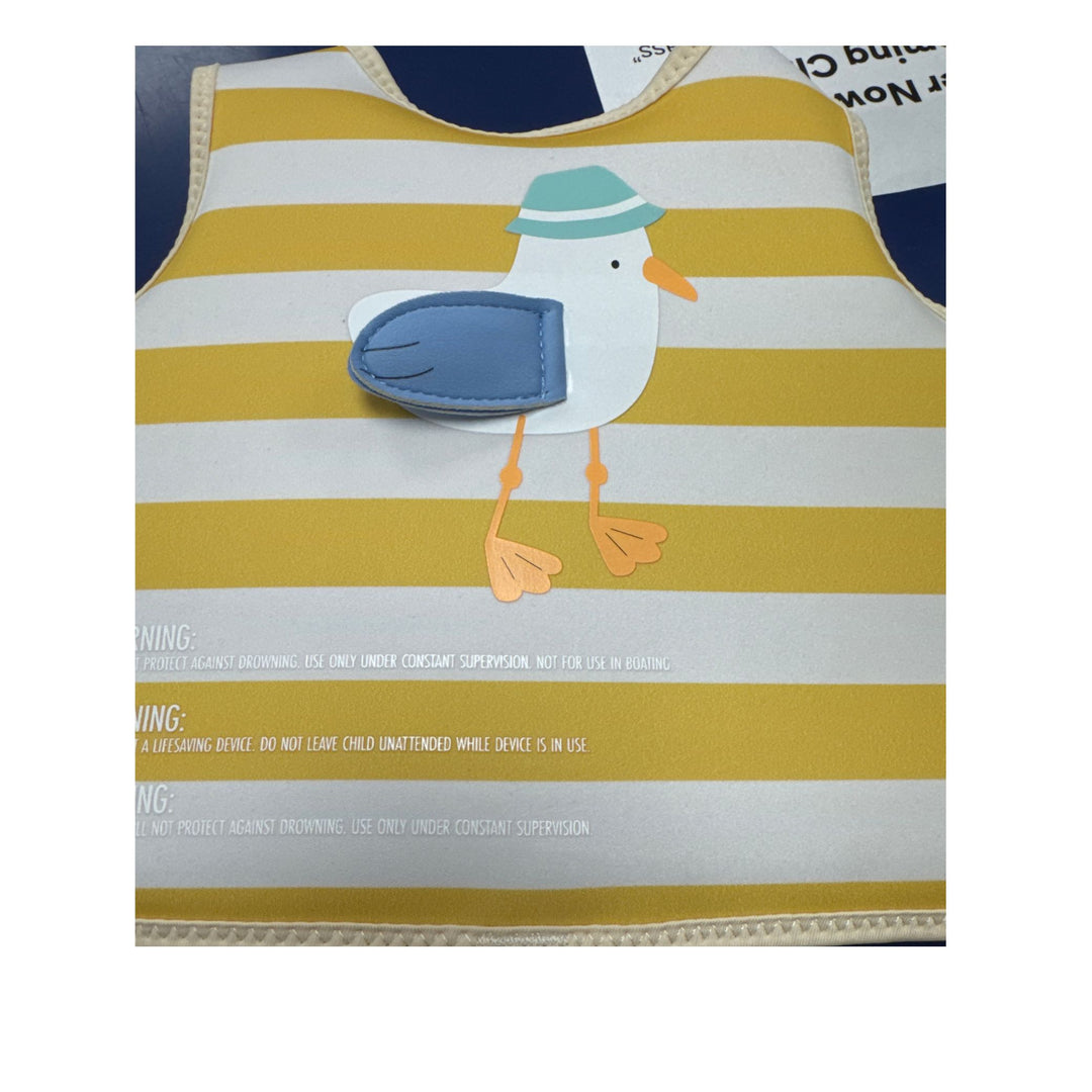 Sunnylife Sid the Seagull Kids Swim Vest/Mustard Stripe/Ages 2-3 &amp; 3-6 Years